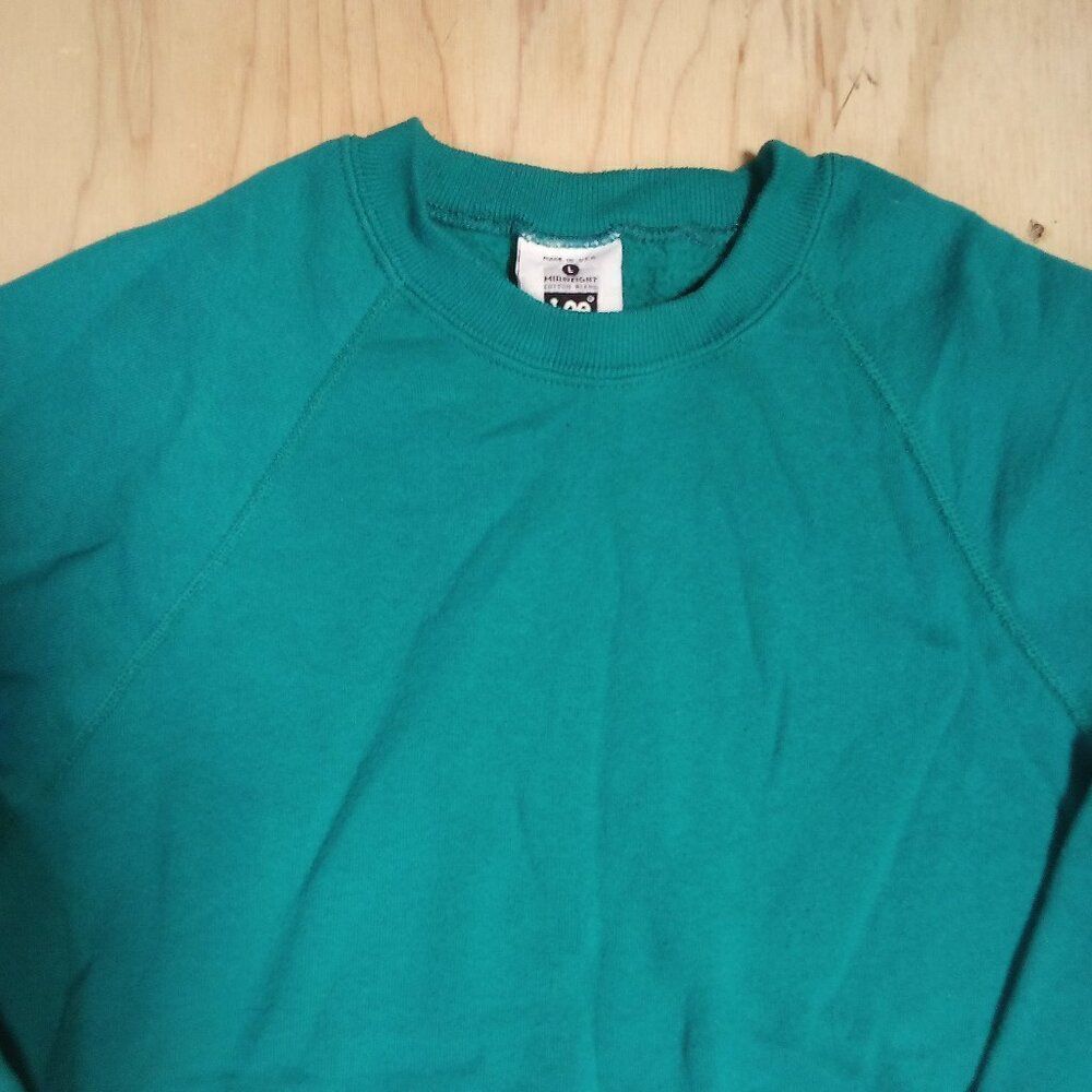 Vintage Lee Blank Crewneck Sweatshirt Teal